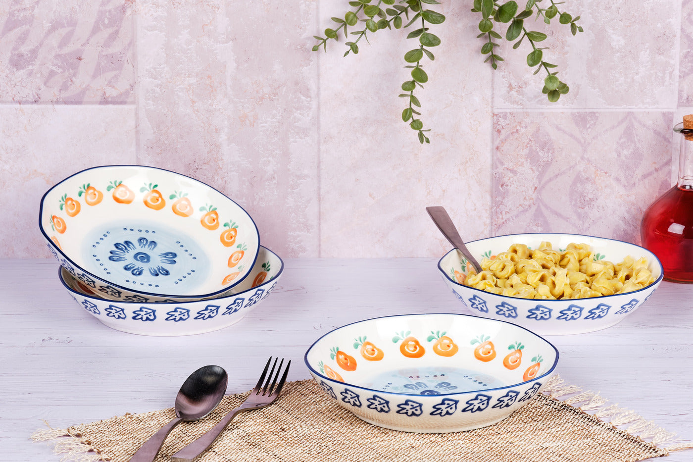 Assiette creuse NAPOLI Ø21,5cm - 4 pièces - Agrume