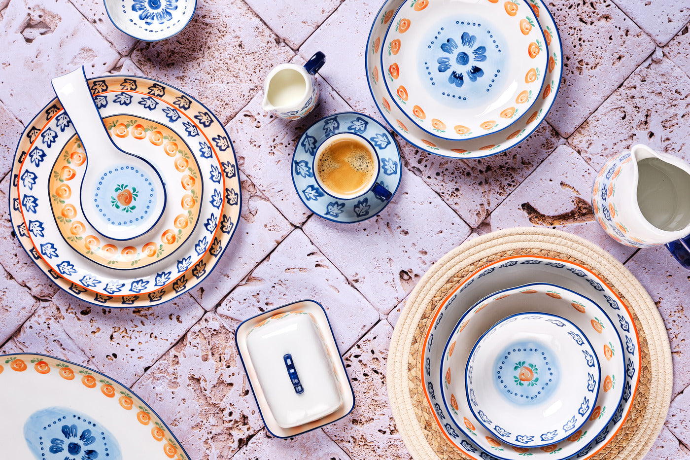 Assiette creuse NAPOLI Ø21,5cm - 4 pièces - Agrume