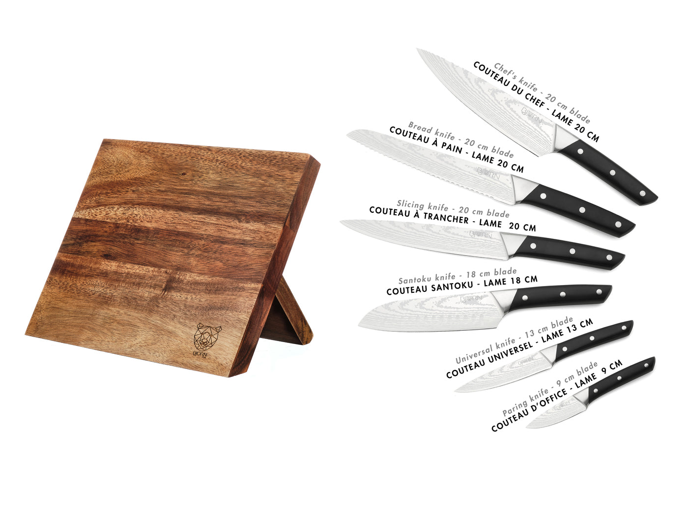 Bloc couteaux de cuisine ERLING VANTAA - 7 pièces