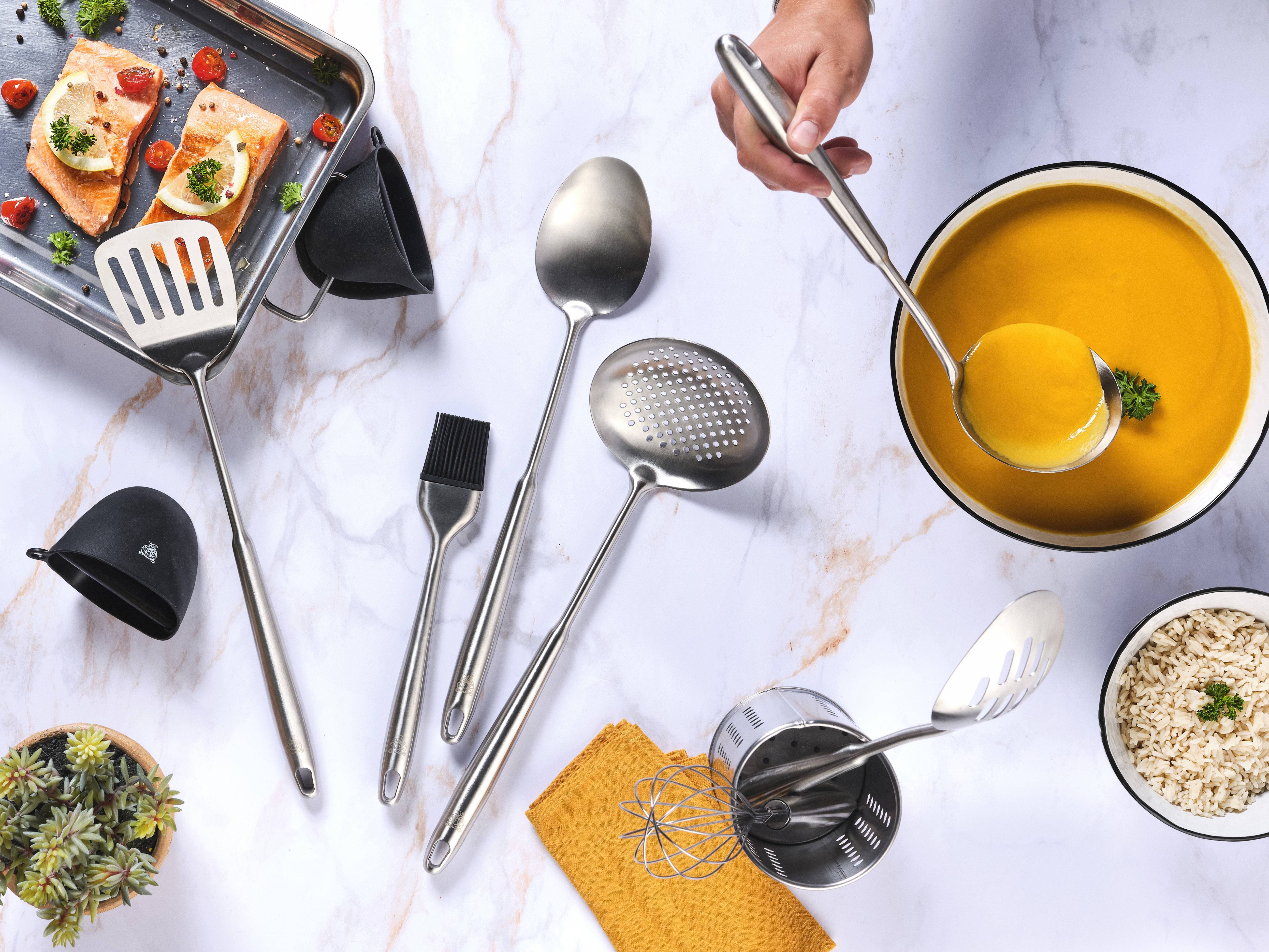 Set d'ustensiles de cuisine en acier inoxydable STAL - 10 pièces