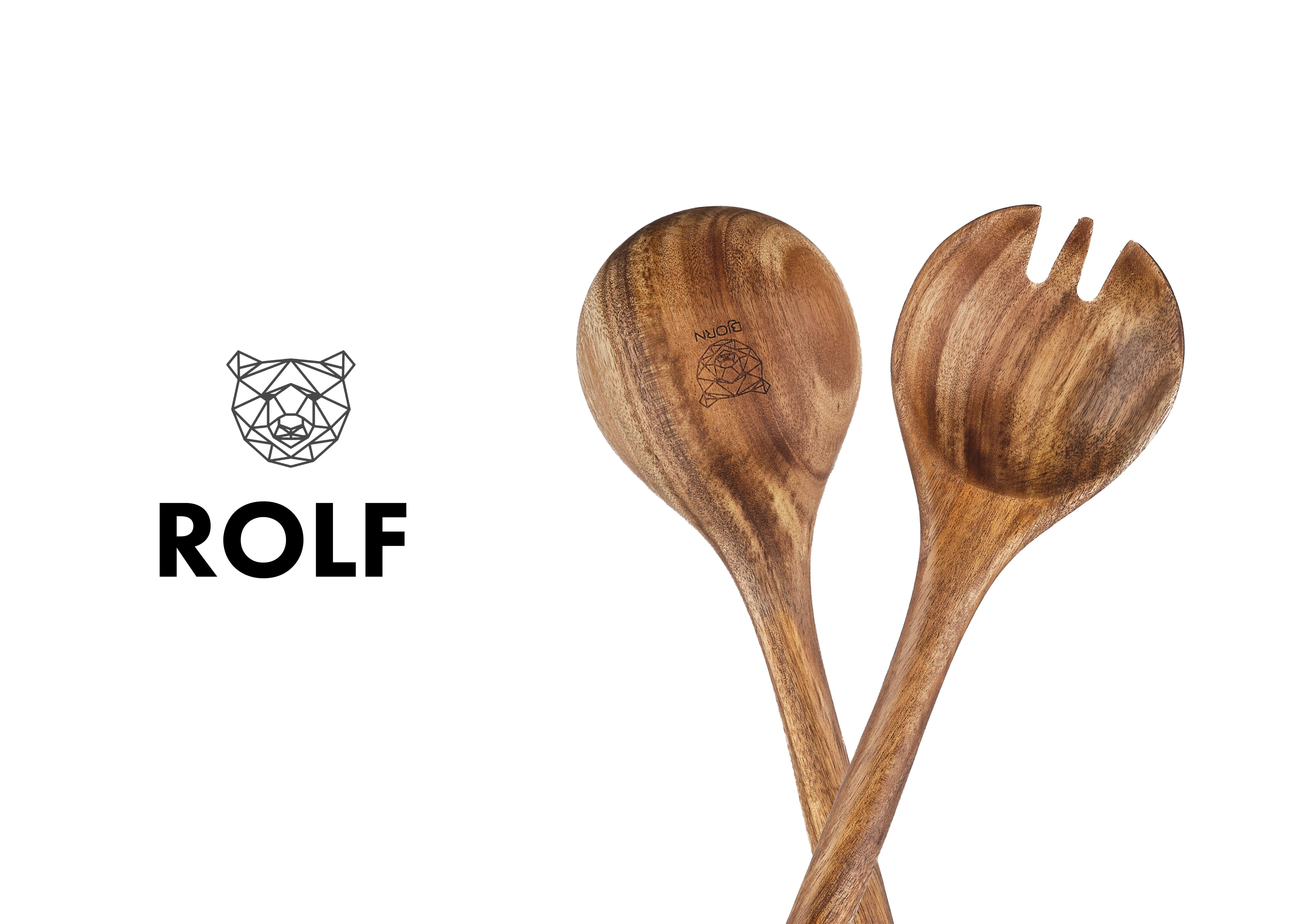 Couverts à salade en bois d'acacia ROLF