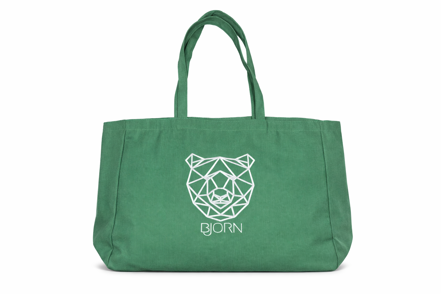 XL embroidered tote bag - 100% cotton, fir green