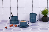 SCANDI tazza 15cl e piattino Ø12cm - 8 pezzi - Navy