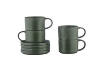 Tasse SCANDI 15cl et soucoupe Ø12cm - 8 pièces - Olive
