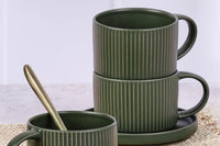 Tasse SCANDI 15cl et soucoupe Ø12cm - 8 pièces - Olive