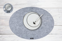 Sous-verre rond - 6 pièces - Feutre recyclé gris