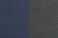 Sous-verre rond réversible - 6 pièces - Cuir recyclé bleu nuit et gris anthracite