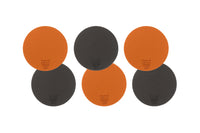 Sous-verre rond réversible - 6 pièces - Cuir recyclé orange et chocolat