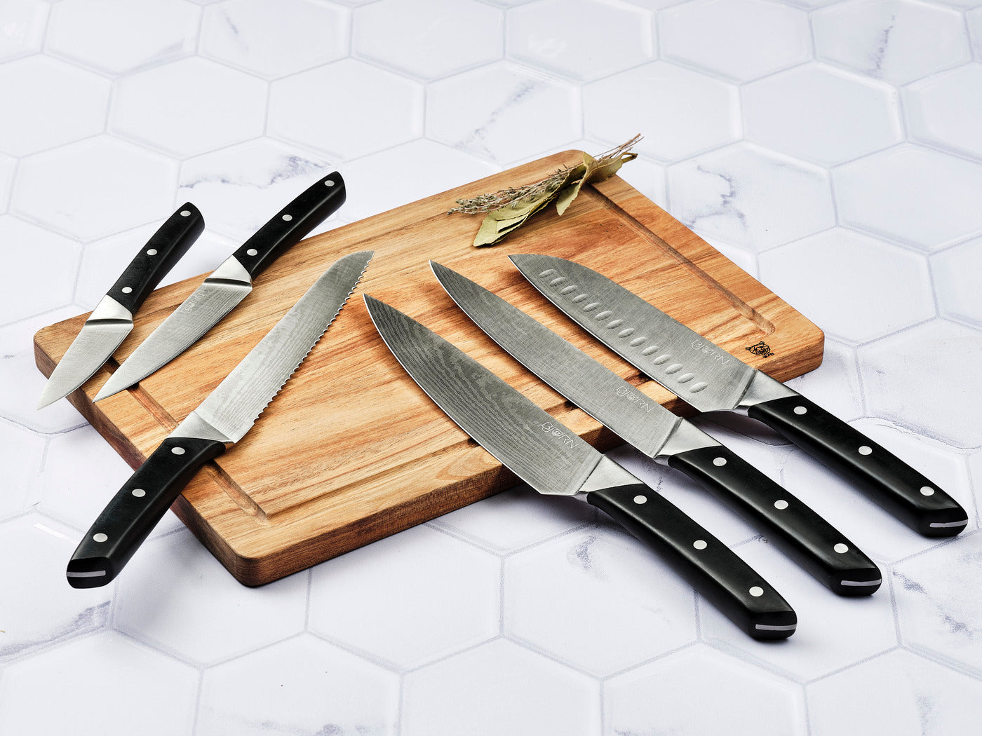 Bloc couteaux de cuisine et couteaux à steak ERLING LOVIISA - 14 pièces