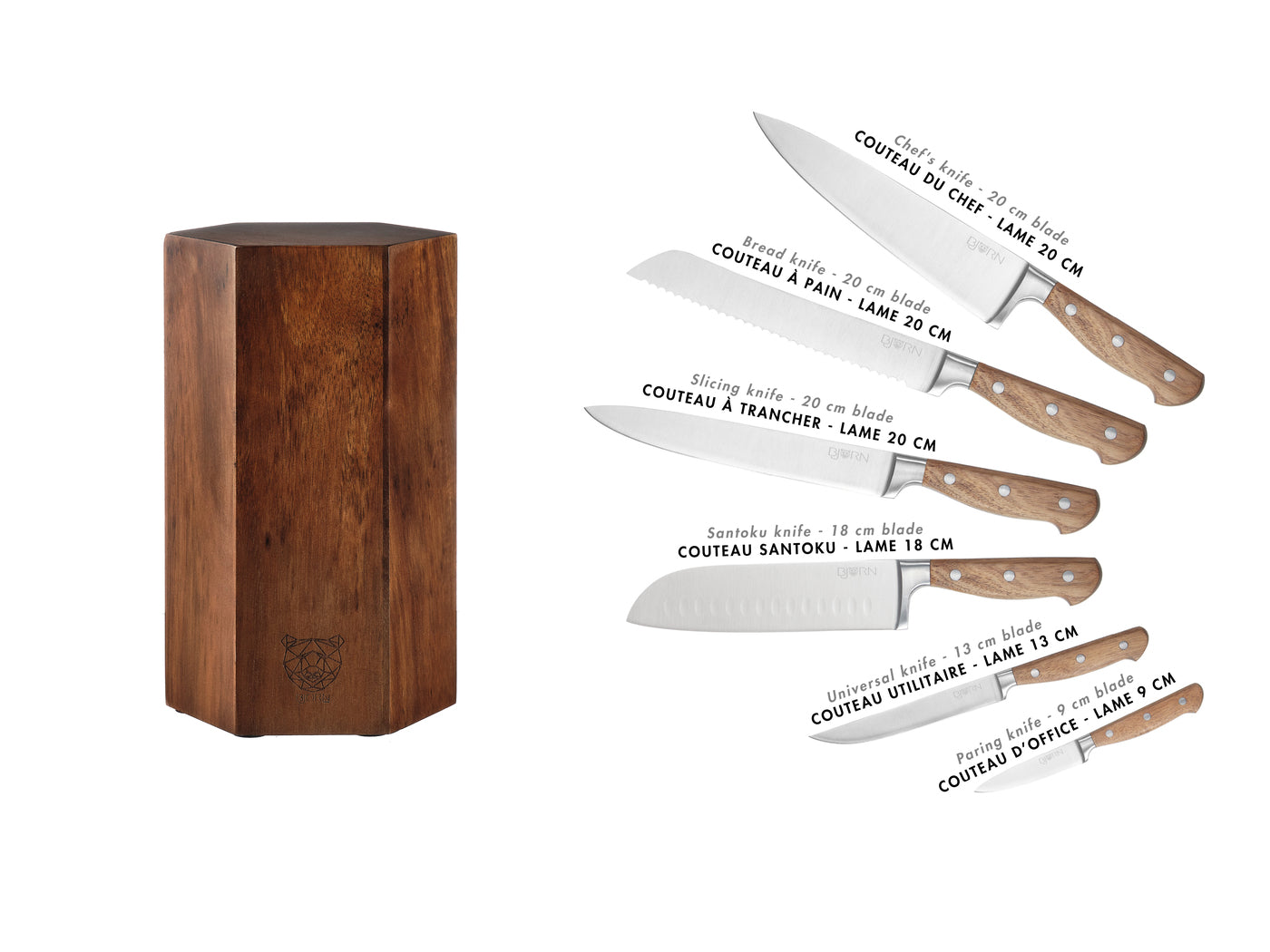 Bloc couteaux de cuisine JAKOB IMATRA - 7 pièces