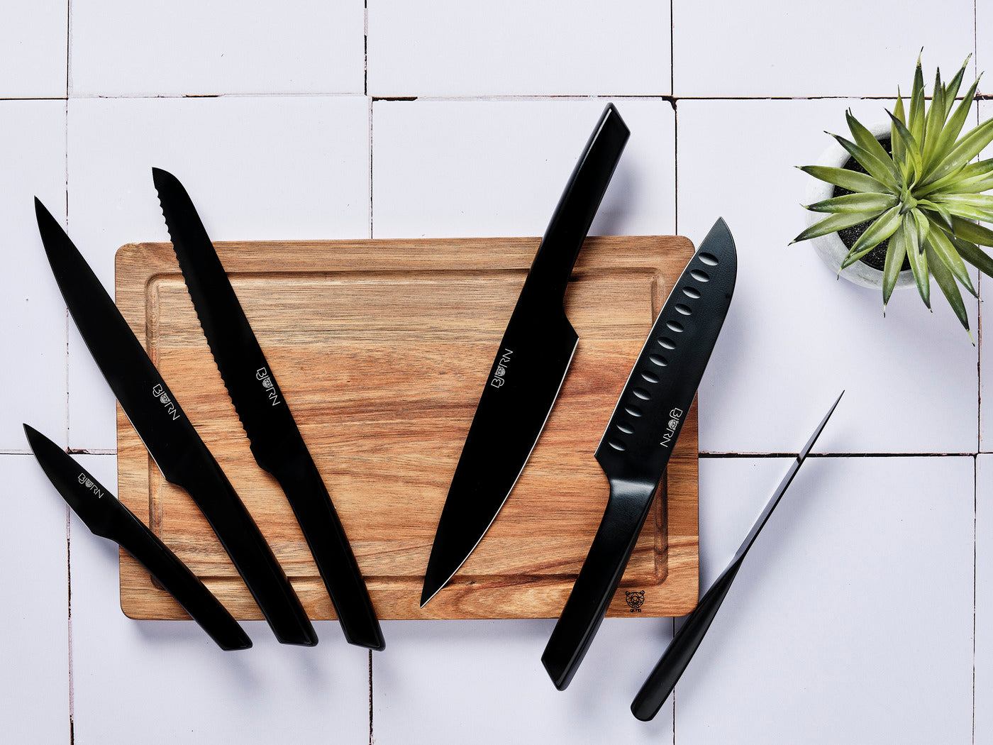 Bloc couteaux de cuisine et couteaux à steak JENSEN LOVIISA - 14 pièces