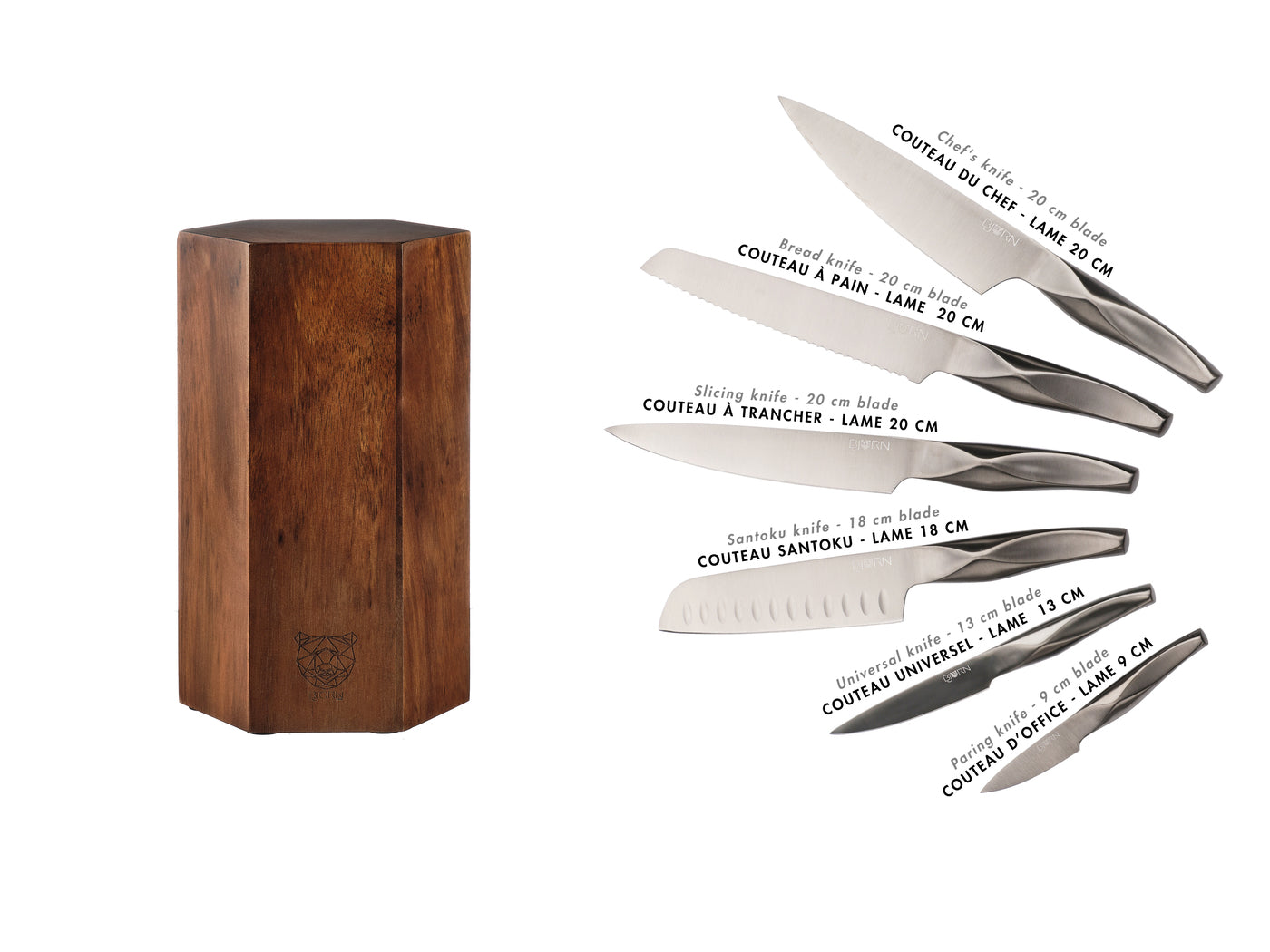 Bloc couteaux de cuisine LARUS IMATRA - 7 pièces