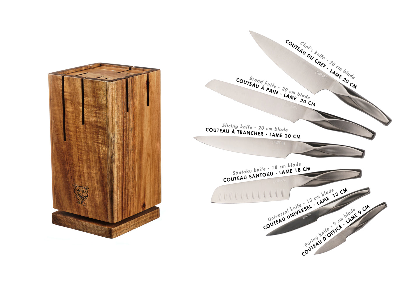 Bloc couteaux de cuisine LARUS SKAGEN - 7 pièces