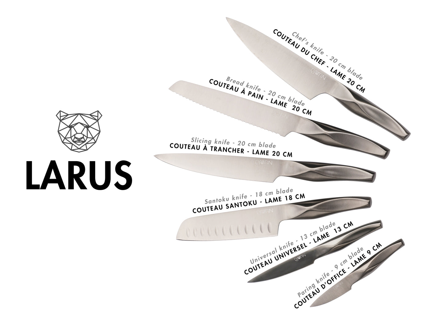 Couteaux de cuisine LARUS - 6 pièces