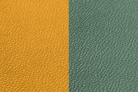 Set de table rectangovale réversible - 6 pièces - Cuir recyclé jaune moutarde et vert sapin