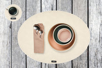 Set de table ovale - 6 pièces - Feutre recyclé beige