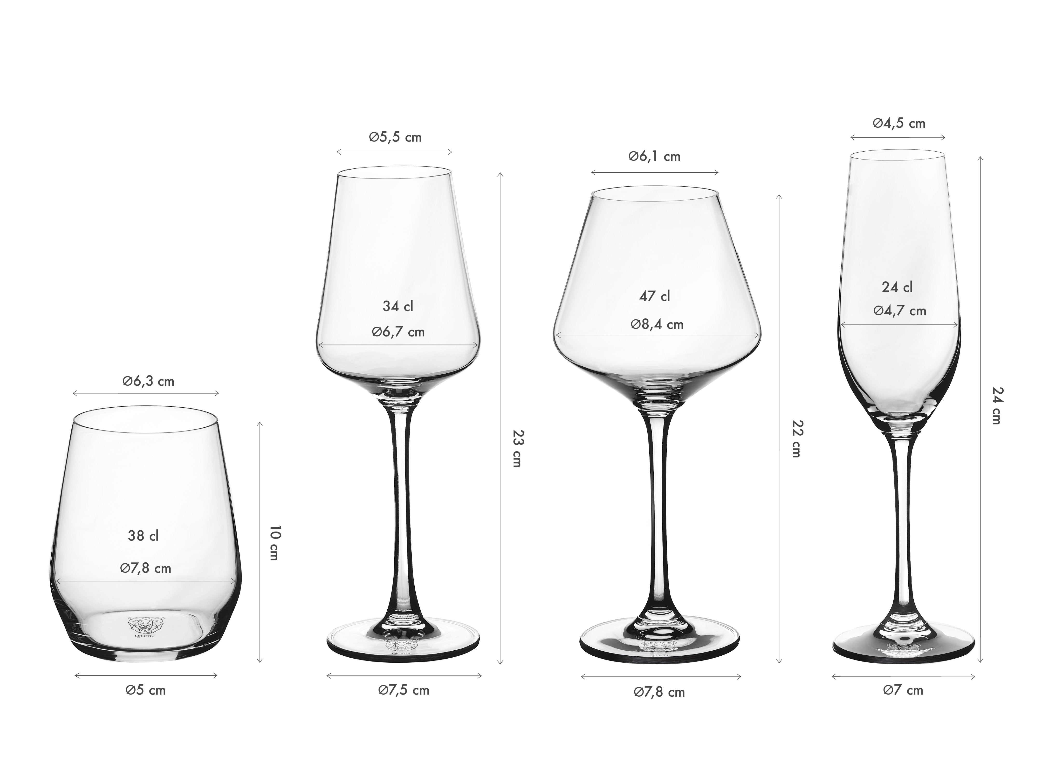 Set de verres complet LAGOM - 24 pièces