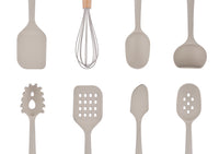 Set d'ustensiles de cuisine en bois et silicone GUNNAR - 11 pièces