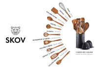 Set d'ustensiles de cuisine en bois d'acacia SKOV - 12 pièces