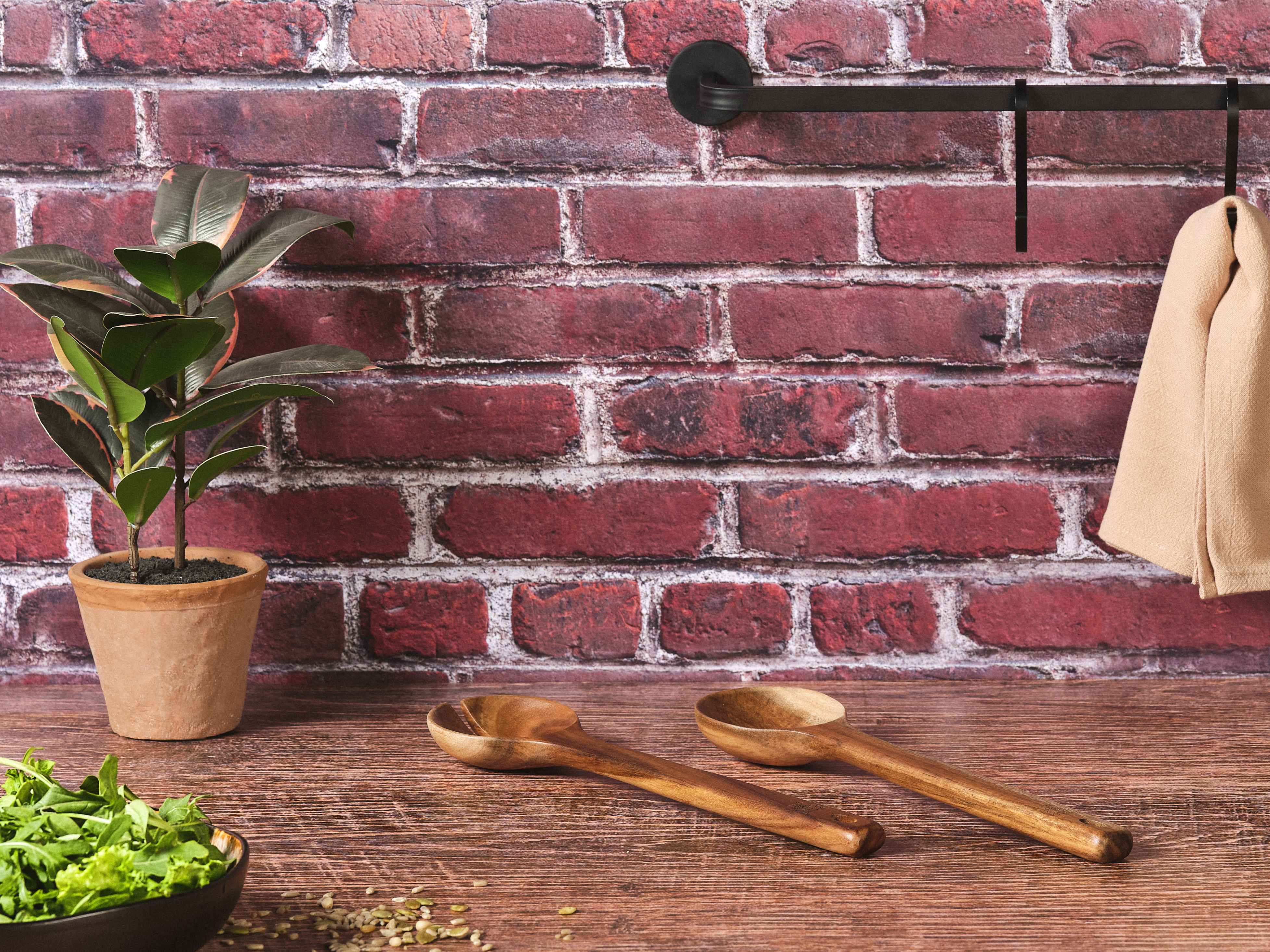 Couverts à salade en bois d'acacia OLLE