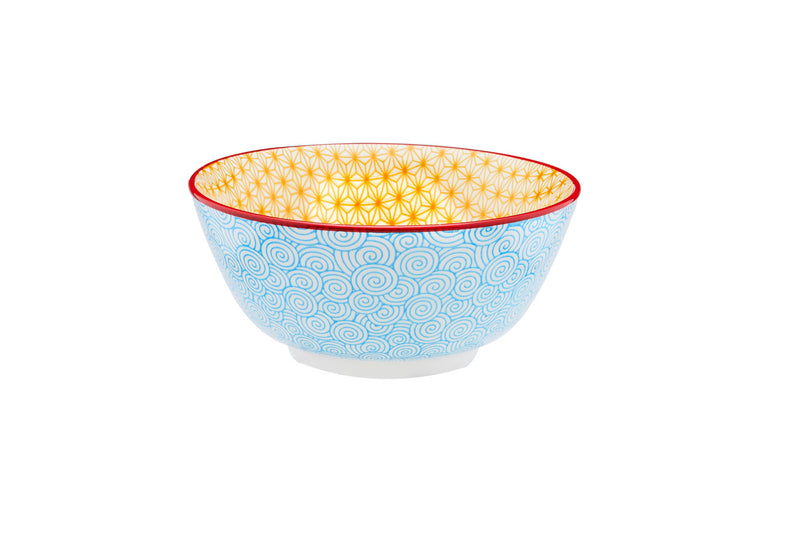 Bol PATTERN Ø15cm - 2 pièces - Bleu clair / jaune
