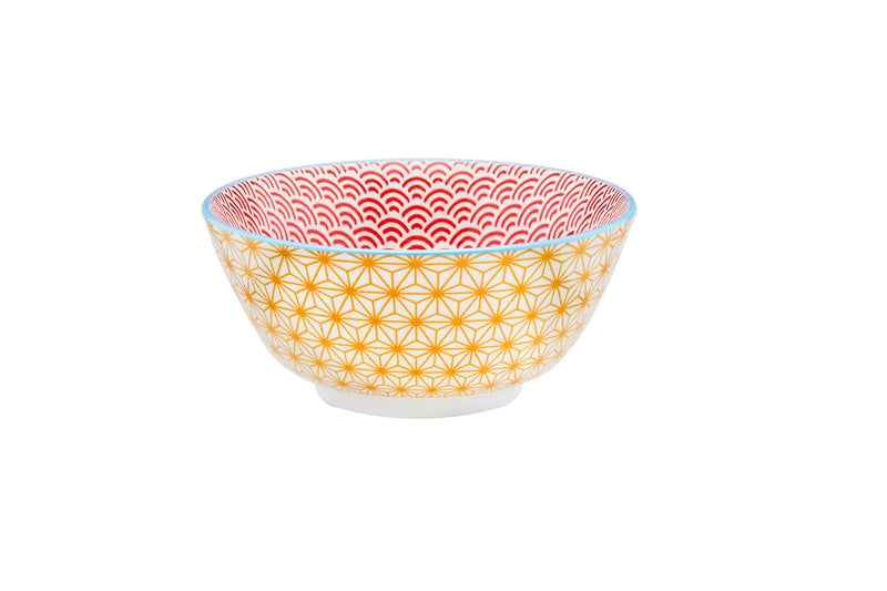 Bol PATTERN Ø15cm - 2 pièces - Jaune / rouge