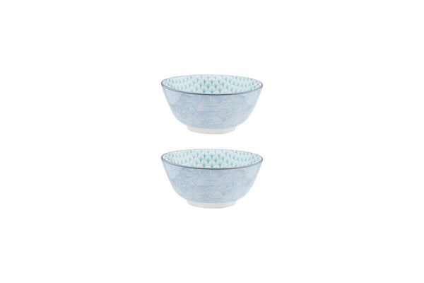 Bol PATTERN Ø15cm - 2 pièces - Bleu / vert