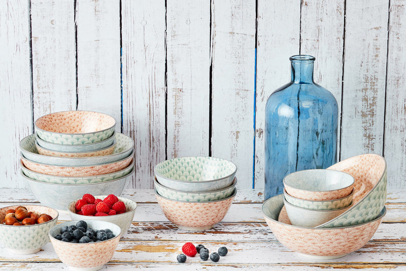 Bol PATTERN Ø15cm - 2 pièces - Bleu / vert
