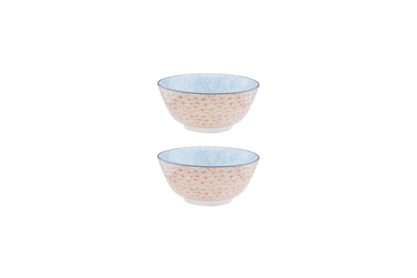 Bol PATTERN Ø15cm - 2 pièces - Rose / bleu