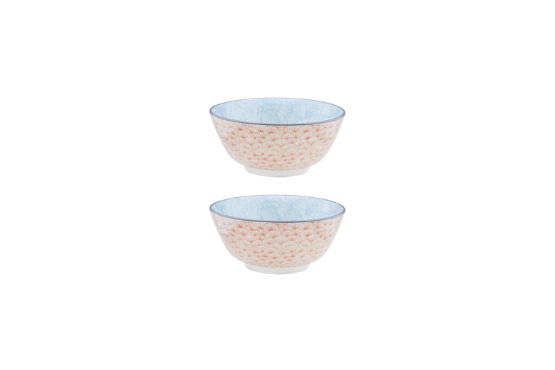 Bol PATTERN Ø15cm - 2 pièces - Rose / bleu