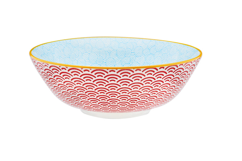 Bol PATTERN Ø21cm - 2 pièces - Rouge / bleu clair