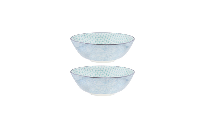 Bol PATTERN Ø21cm - 2 pièces - Bleu / vert