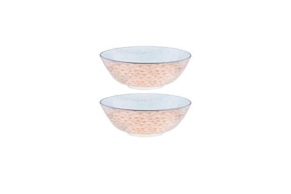 Bol PATTERN Ø21cm - 2 pièces - Rose / bleu