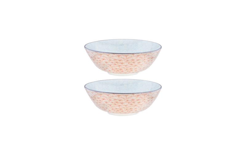 Bol PATTERN Ø21cm - 2 pièces - Rose / bleu