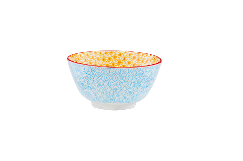 Bol PATTERN Ø12cm - 2 pièces - Bleu clair / jaune