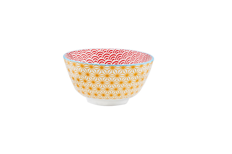 Bol PATTERN Ø12cm - 2 pièces - Jaune / rouge