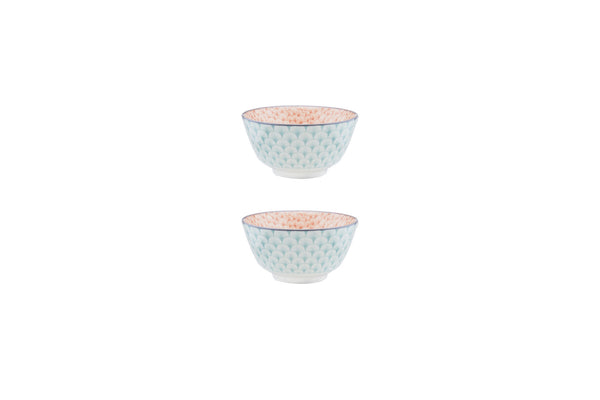 Bol PATTERN Ø12cm - 2 pièces - Vert / rose
