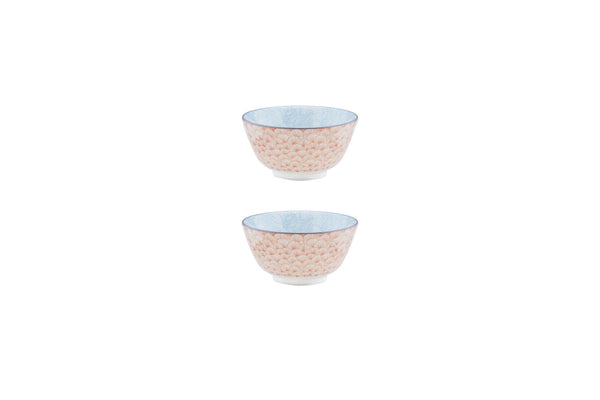 Bol PATTERN Ø12cm - 2 pièces - Rose / bleu