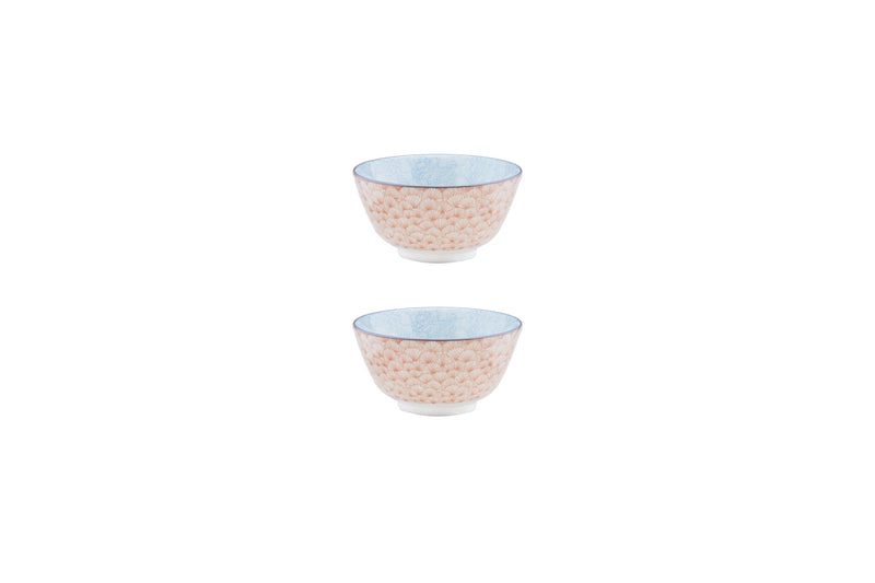 Bol PATTERN Ø12cm - 2 pièces - Rose / bleu