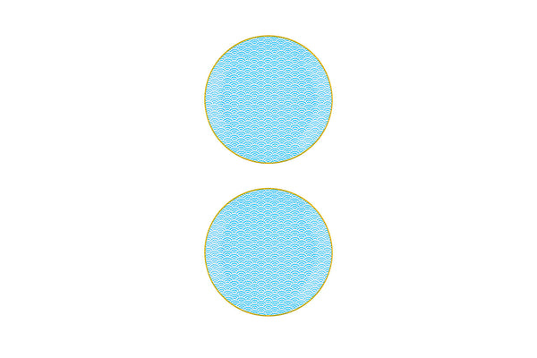 Assiette PATTERN Ø21cm - 2 pièces - Bleu clair