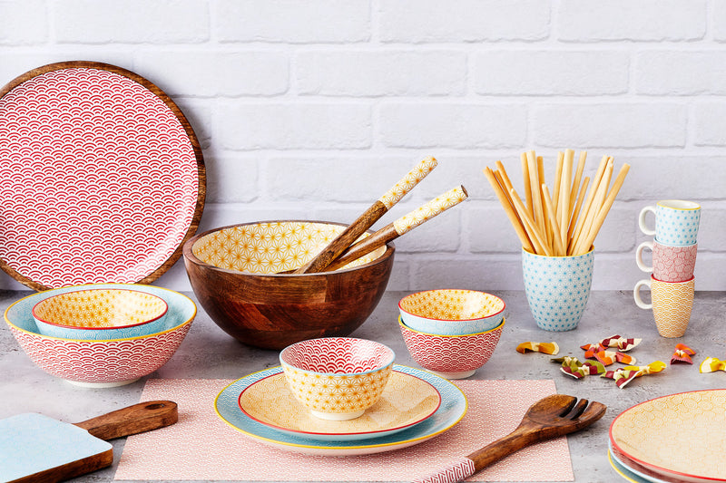 Assiette PATTERN Ø21cm - 2 pièces - Jaune