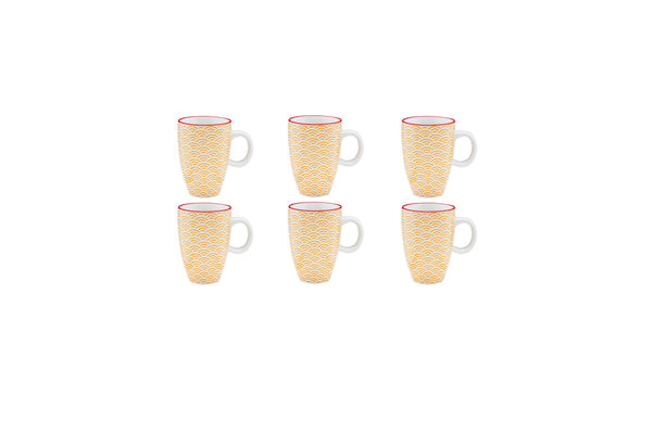 Tasse PATTERN 9cl - 6 pièces - jaune