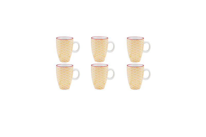 Tasse PATTERN 9cl - 6 pièces - jaune