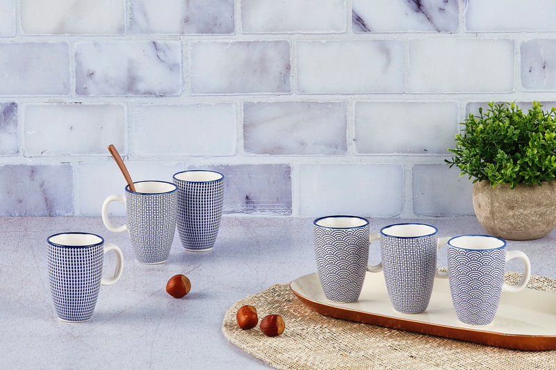 Tasse PATTERN 9cl - 6 pièces - Dark blue