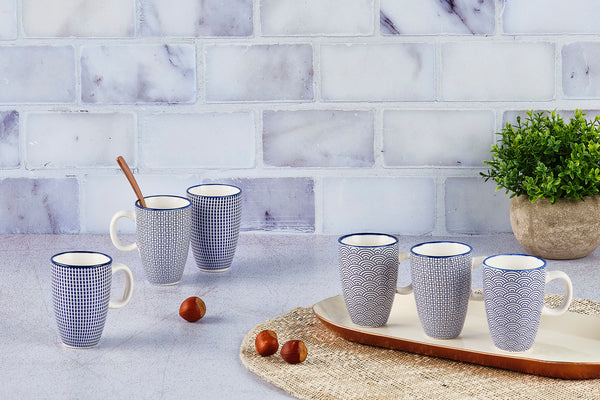 Tasse PATTERN 9cl - 6 pièces - Dark blue