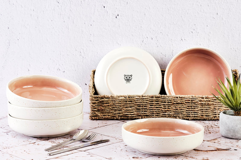 Bol OXYGEN Ø22cm - 6 pièces - Rose poudre