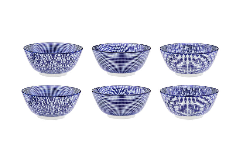 Bol PATTERN Ø15cm - 6 pièces - Dark blue