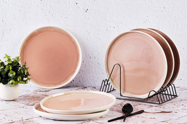 Assiette OXYGEN Ø27cm - 6 pièces - Rose poudre