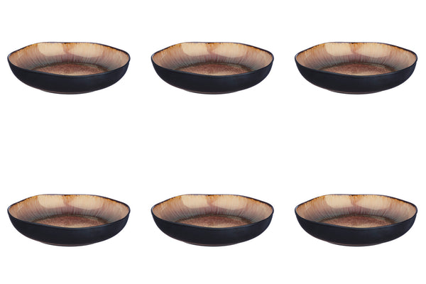 Assiette creuse IRIS Ø22,5cm - 6 pièces - Marron sauvage