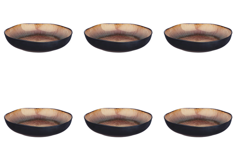 Assiette creuse IRIS Ø22,5cm - 6 pièces - Marron sauvage